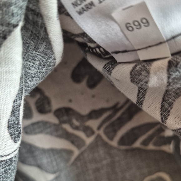 Christian Siriano Black White Boxy  Button Down Top 2x Linen Blend 3/4 Sleeve - Picture 8 of 13